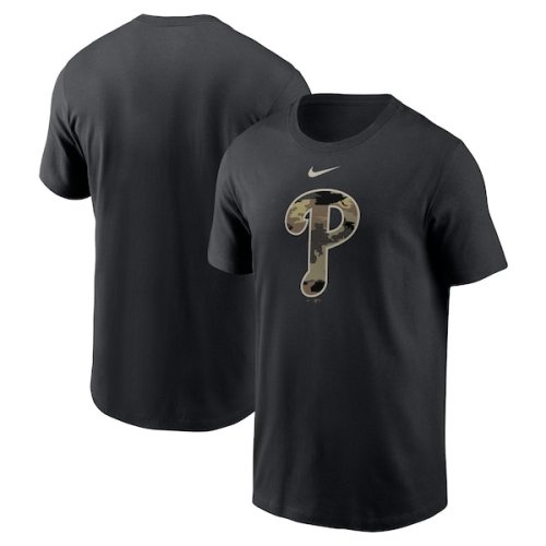Philadelphia Phillies Nike Team Camo Logo T-Shirt - Black