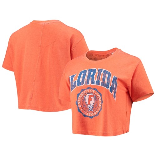 Florida Gators Pressbox Women's Edith Vintage Burnout Crop T-Shirt - Orange