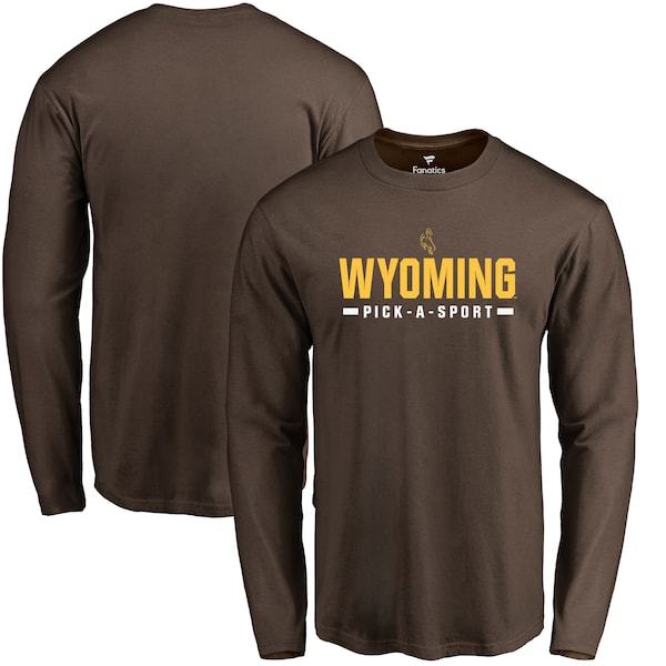 Wyoming Cowboys Custom Sport Long Sleeve T-Shirt - Brown