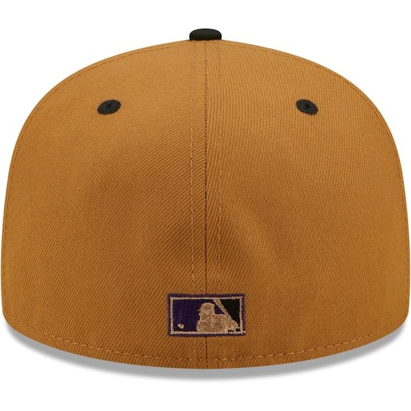 New York Yankees New Era 100th Anniversary Cooperstown Collection Purple Undervisor 59FIFTY Fitted Hat - Tan/Black