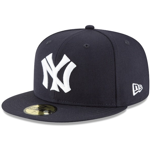 New York Yankees New Era Cooperstown Collection Logo 59FIFTY Fitted Hat - Navy