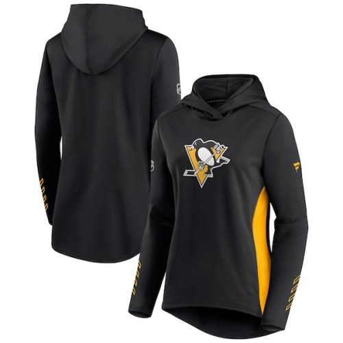 Pittsburgh Penguins Fanatics Branded Women's Authentic Pro Locker Room Pullover Hoodie - Black/Gold