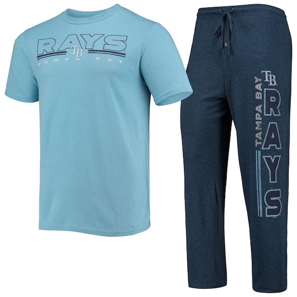 Tampa Bay Rays Concepts Sport Meter T-Shirt and Pants Sleep Set - Navy/Light Blue