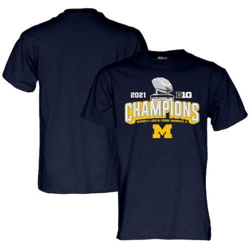 Michigan Wolverines Blue 84 2021 Big Ten Football Conference Champions Locker Room T-Shirt - Navy