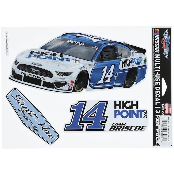 Chase Briscoe WinCraft 5.5" x 7.75" Three-Pack Multi-Use Decals