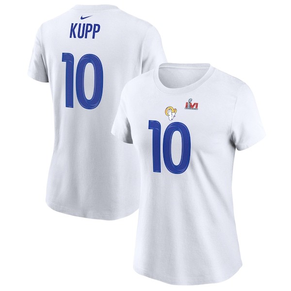 Cooper Kupp Los Angeles Rams Nike Women's Super Bowl LVI Name & Number T-Shirt - White