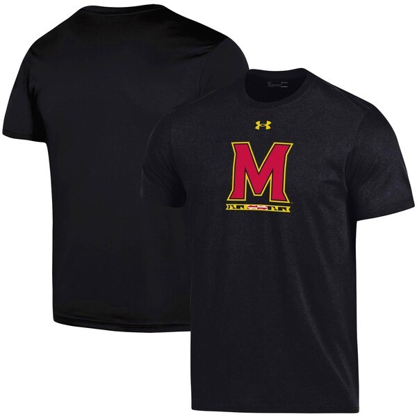 Maryland Terrapins Under Armour School Logo Performance Cotton T-Shirt - Black