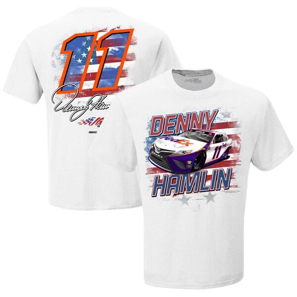 Denny Hamlin Joe Gibbs Racing Team Collection FedEx Old Glory T-Shirt - White