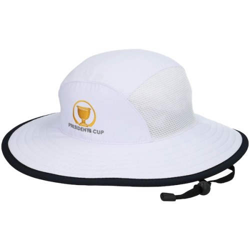 2022 Presidents Cup Ahead Official Logo Player Sun Hat - White/Navy