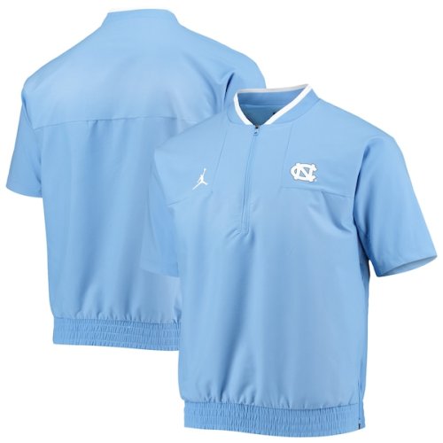 North Carolina Tar Heels Jordan Brand 2021 Coaches Short Sleeve Quarter-Zip Jacket - Carolina Blue