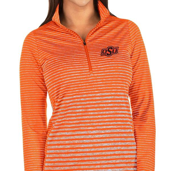 Oklahoma State Cowboys Antigua Women's Pace Half-Zip Pullover Jacket - Orange/Heathered Orange
