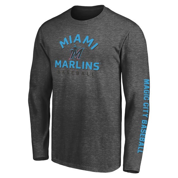 Miami Marlins Fanatics Branded T-Shirt Combo Pack - Black/Heathered Charcoal