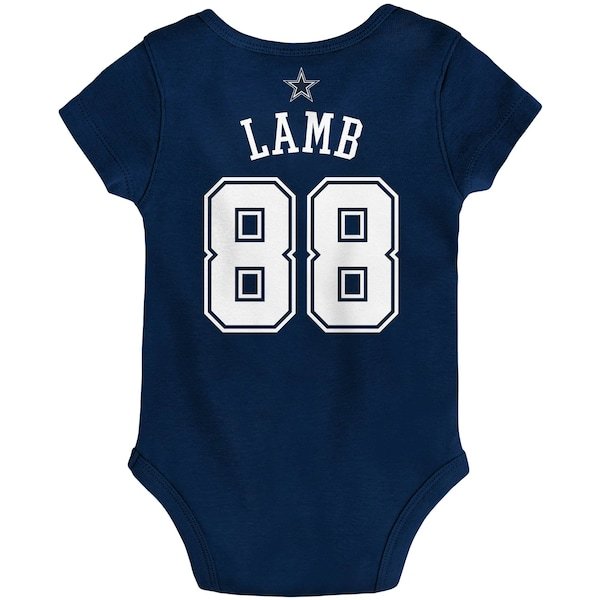 CeeDee Lamb Dallas Cowboys Newborn Mainline Player Name & Number Bodysuit - Navy