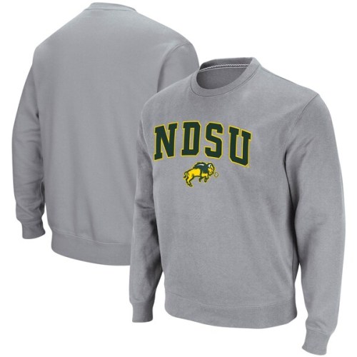 NDSU Bison Colosseum Arch & Logo Tackle Twill Pullover Sweatshirt - Heathered Gray
