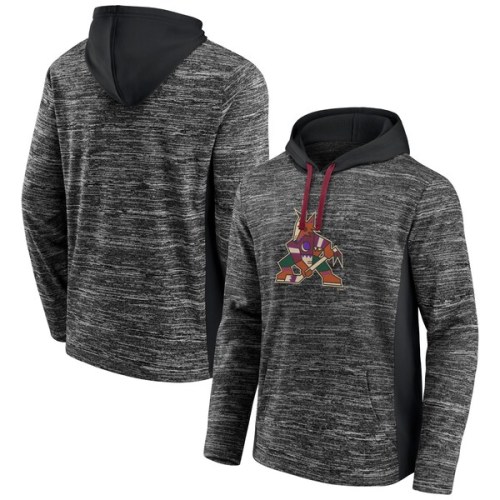Arizona Coyotes Fanatics Branded Instant Replay Space-Dye Pullover Hoodie - Charcoal/Black