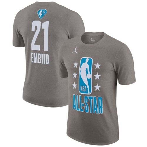 Joel Embiid Jordan Brand 2022 NBA All-Star Game Name & Number T-Shirt - Gray
