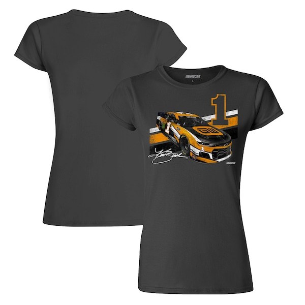 Kurt Busch Checkered Flag Women's GearWrench Challenger T-Shirt - Charcoal
