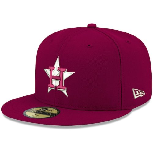 Houston Astros New Era Logo White 59FIFTY Fitted Hat - Cardinal
