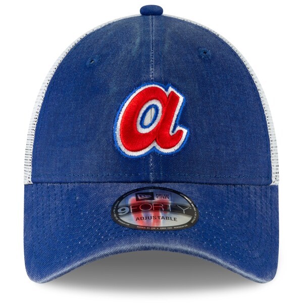 Atlanta Braves New Era Cooperstown Collection 1985 Trucker 9FORTY Adjustable Hat - Royal