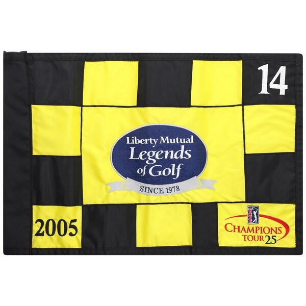 PGA TOUR Fanatics Authentic Event-Used #14 Yellow & Black Pin Flag from The Legends of Golf Tournament on April 22nd to 24th, 2005