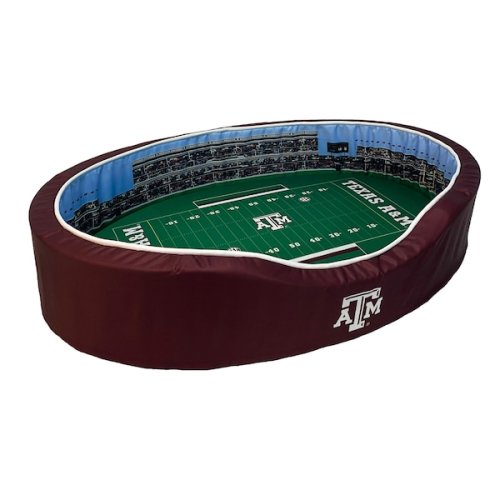 Texas A&M Aggies 38'' x 25'' x 8'' Large Stadium Oval Dog Bed - Maroon/White