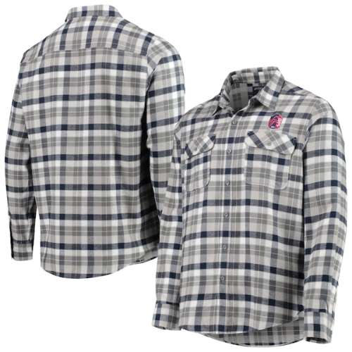 St. Louis City SC Antigua Ease Flannel Long Sleeve Button-Up Shirt - Navy/Gray