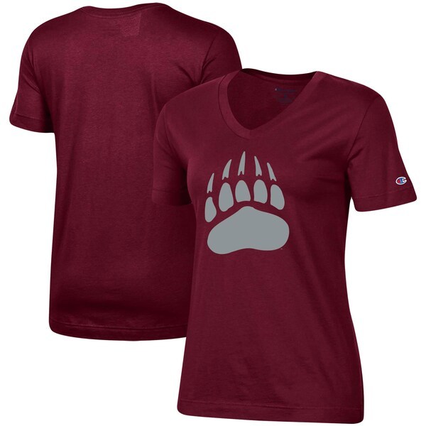 Montana Grizzlies Champion Women's Primary Team Logo V-Neck T-Shirt - Heathered Maroon