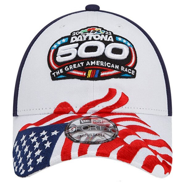 Daytona International Speedway New Era 2022 Daytona 500 Americana 9FORTY Adjustable Snapback Hat - White