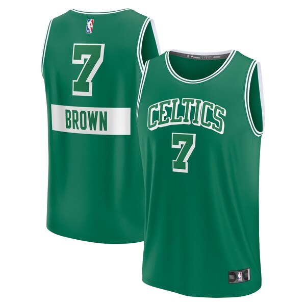 Jaylen Brown Boston Celtics Fanatics Branded 2021/22 Fast Break Replica Jersey - City Edition - Kelly Green