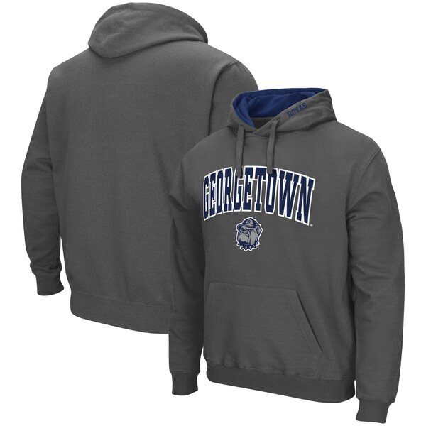 Georgetown Hoyas Colosseum Arch and Logo Pullover Hoodie - Charcoal