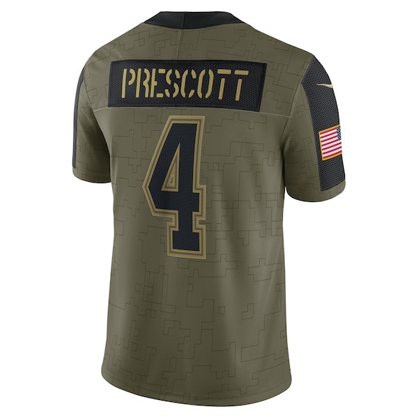 Dak Prescott Dallas Cowboys Nike 2021 Salute To Service Limited Player Jersey - Olive