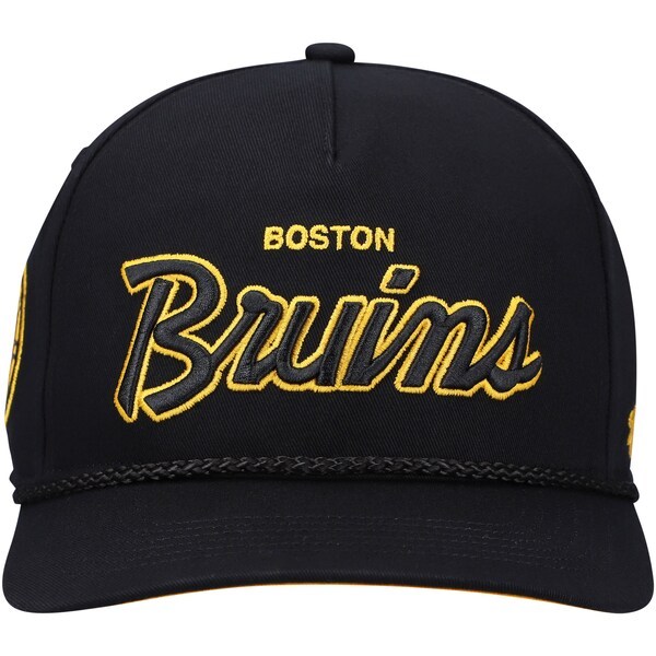 Boston Bruins '47 Crosstown Script Hitch Snapback Hat - Black