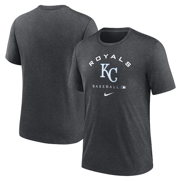 Kansas City Royals Nike Authentic Collection Tri-Blend Performance T-Shirt - Heathered Charcoal
