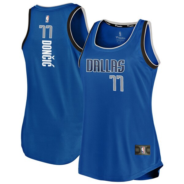 Luka Doncic Dallas Mavericks Fanatics Branded Women's Fast Break Team Tank Jersey - Icon Edition - Blue