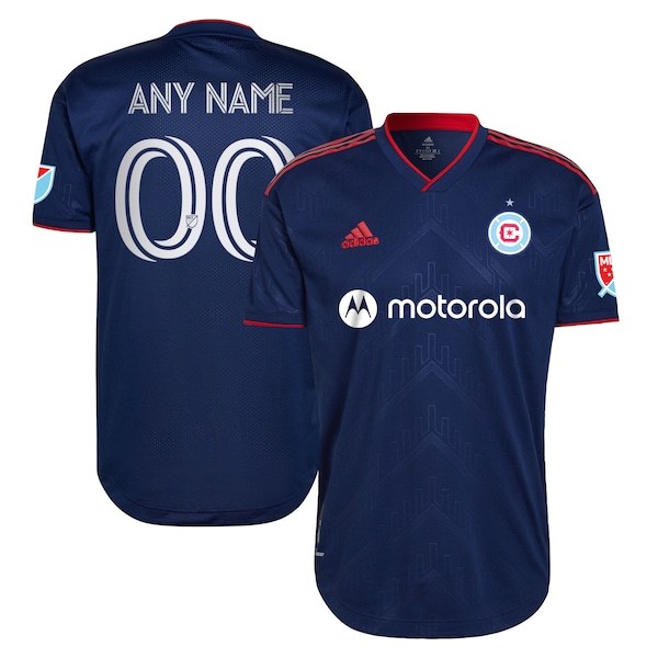 Chicago Fire adidas 2022 Water Tower Kit Authentic Custom Jersey - Blue