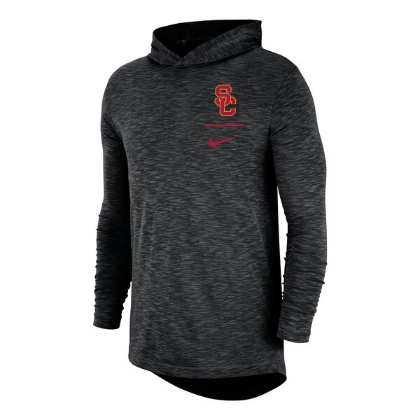 USC Trojans Nike Slub Space-Dye Performance Long Sleeve Hoodie T-Shirt - Black