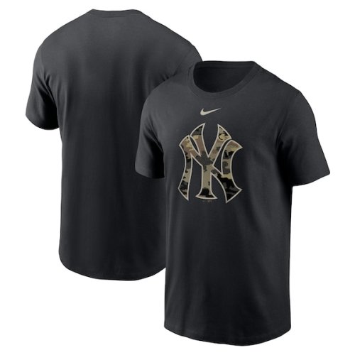 New York Yankees Nike Team Camo Logo T-Shirt - Black