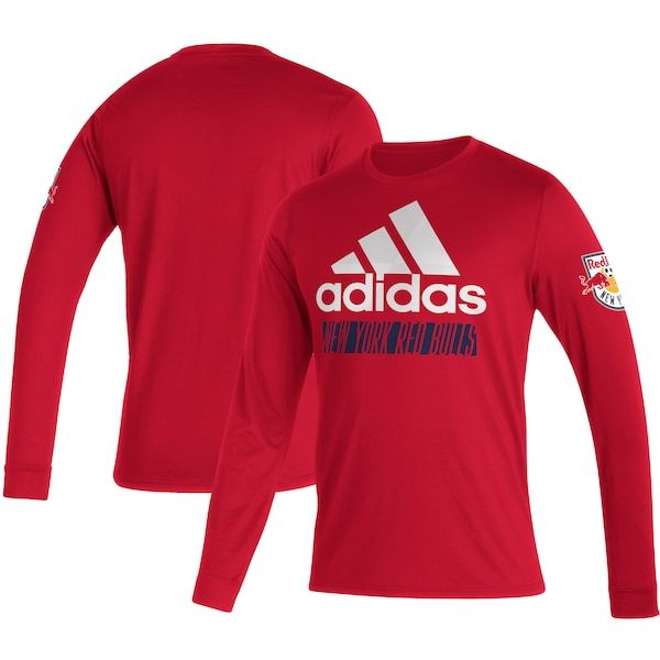 New York Red Bulls adidas Vintage Performance Long Sleeve T-Shirt - Red