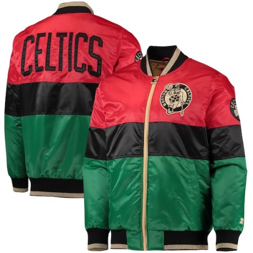 Boston Celtics Starter Black History Month NBA 75th Anniversary Full-Zip Jacket - Red/Black/Green