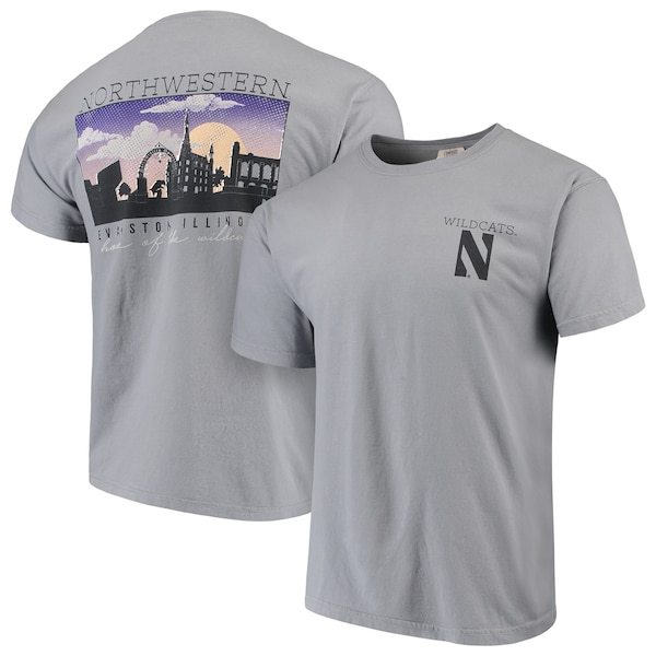 Northwestern Wildcats Comfort Colors Campus Scenery T-Shirt - Gray