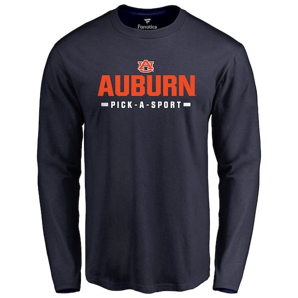 Auburn Tigers Custom Sport Wordmark Long Sleeve T-Shirt - Navy