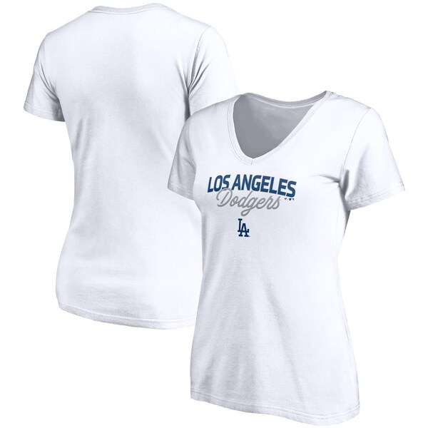 Los Angeles Dodgers Fanatics Branded Women's Depth Chart V-Neck T-Shirt - White