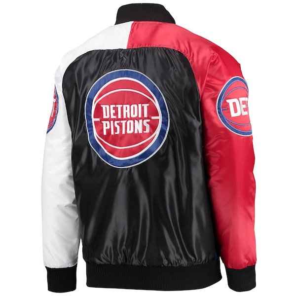 Detroit Pistons Starter Tricolor Remix Raglan Full-Snap Jacket - Blue/Red/White