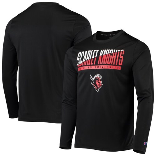 Rutgers Scarlet Knights Champion Wordmark Slash Long Sleeve T-Shirt - Black