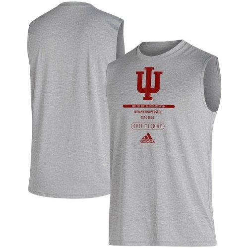 Indiana Hoosiers adidas Sideline Locker Tag AEROREADY Creator Sleeveless T-Shirt - Gray