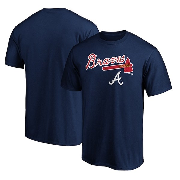 Atlanta Braves Fanatics Branded Team Logo Lockup T-Shirt - Navy
