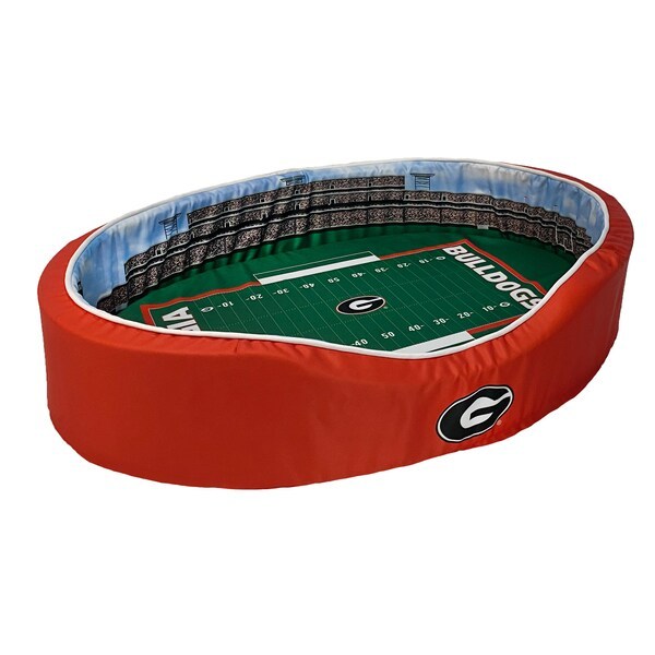 Georgia Bulldogs 23'' x 19'' x 7'' Small Stadium Oval Dog Bed - Red/Black