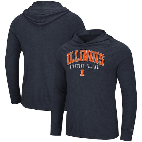 Illinois Fighting Illini Colosseum Campus Long Sleeve Hooded T-Shirt - Navy