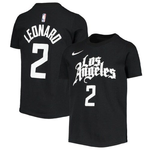Kawhi Leonard LA Clippers Nike Youth 2020 City Edition Name & Number T-Shirt - Black