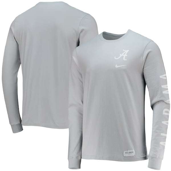 Alabama Crimson Tide Nike 2-Hit Long Sleeve T-Shirt - Gray